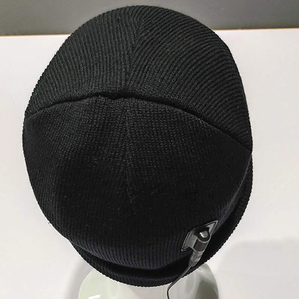 

Men Women Solid Knit Warm Winter Fashion Skiing Washable Cap Skull Beanie Electric Heated Hat Gift Outdoor Sports Elastic