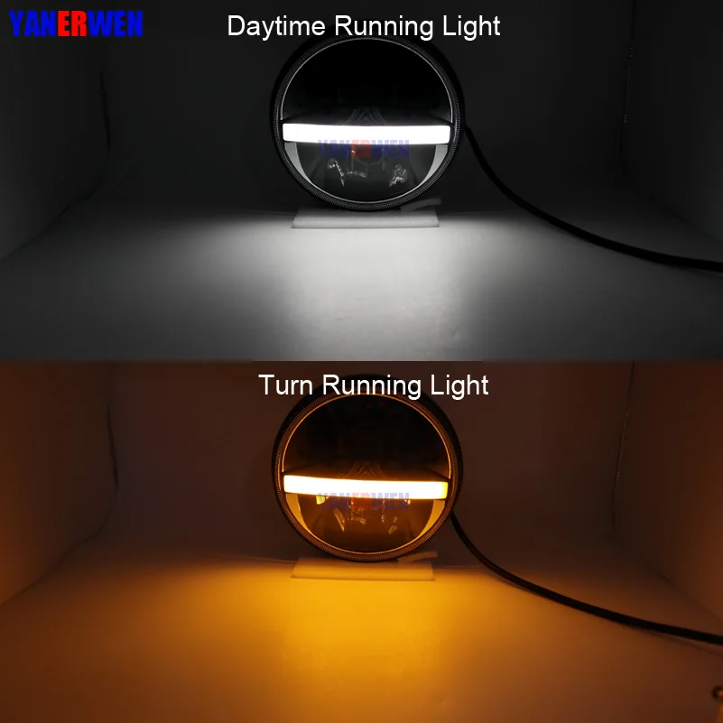 

36W For Jeep wrangler JK headlight 7 inch round led headlight Replacement 12V 24V H4 Plug headlamp White DRL Amber turn signal