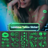 luminous tattoo fake tattoo dark waterproof sexy temporary tattoo stickers body art fluorescent simple tattoo sticker for party