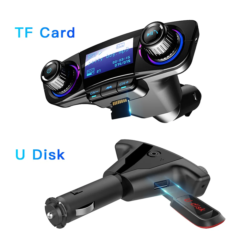 Автомобильный беспроводной комплект громкой связи Bluetooth FM передатчик