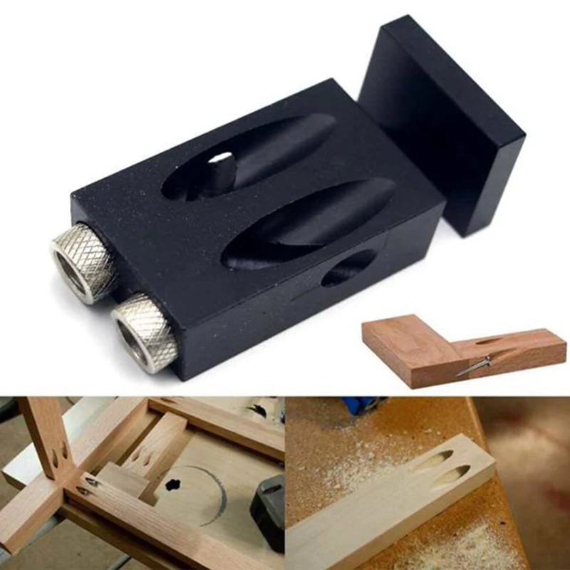 

Pocket Hole Jig Kit 6/8/9.5mm Angle Drill Guide Woodwoorking Tool Hole Puncher Locator Jig Drill Bit Carpentry Tools Set