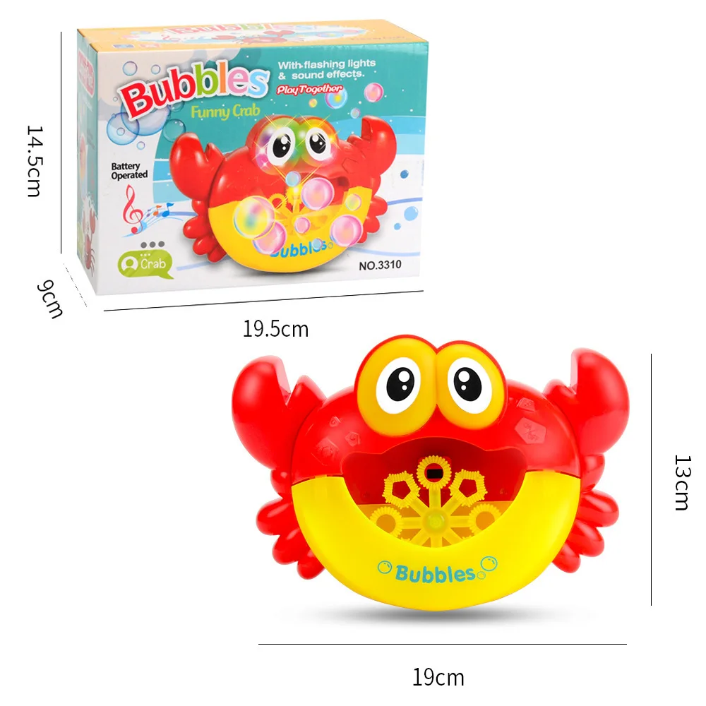 

Outdoor Bubble machine Blower gun Frog Crabs Baby kids Bath Maker Swimming Bathtub Soap Water Toys for Children With Music