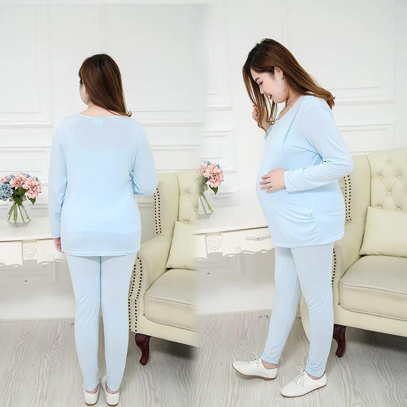 Летняя тонкая Модальная Пижама для беременных женщин комплект мам Одежда