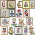 Набор для вышивки крестиком TOP rabbit, хлопковая нить с животными, 14 карат, холст, вышивка, сделай сам