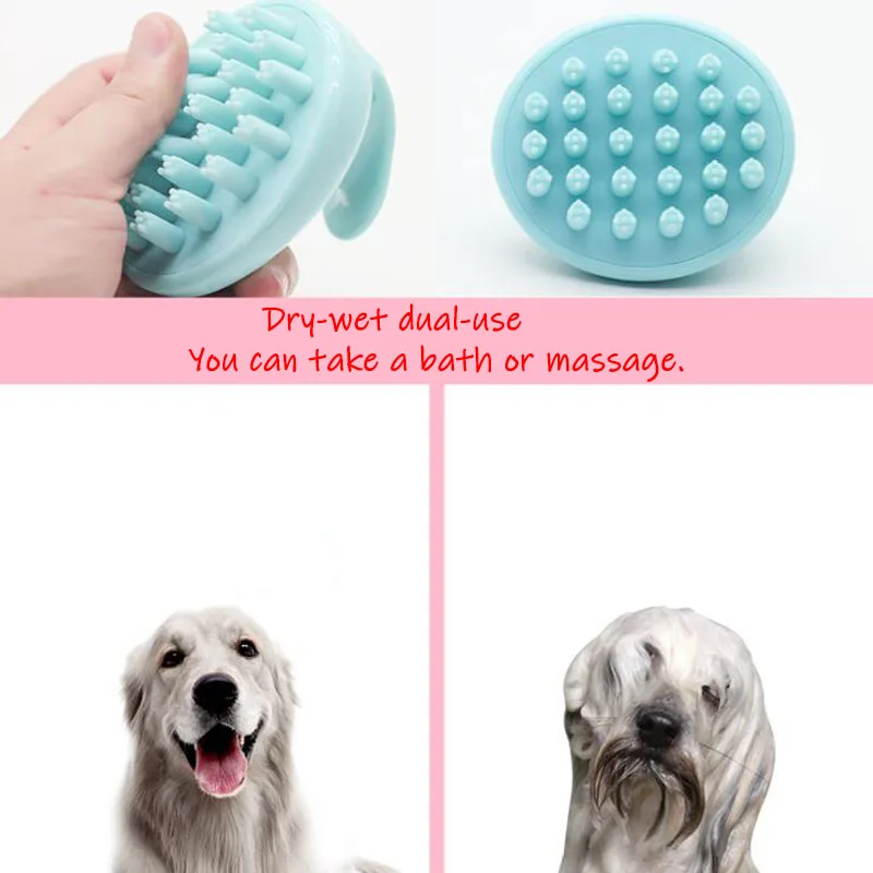 Щетка массажная пластиковая для груминга собак и кошек |