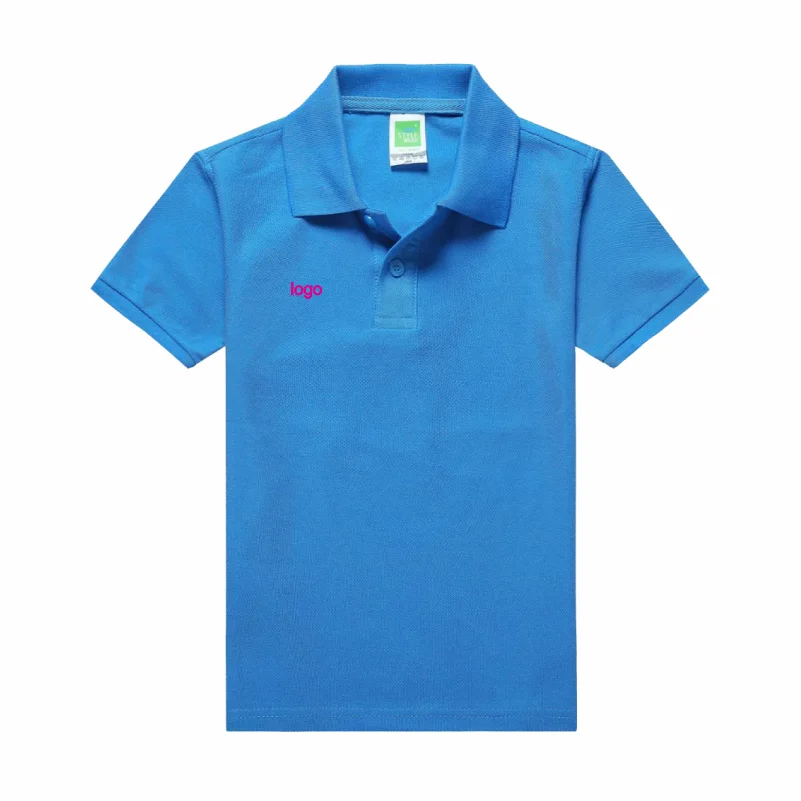 Летняя новинка Детская рубашка-поло модная Однотонная рубашка с отложным
