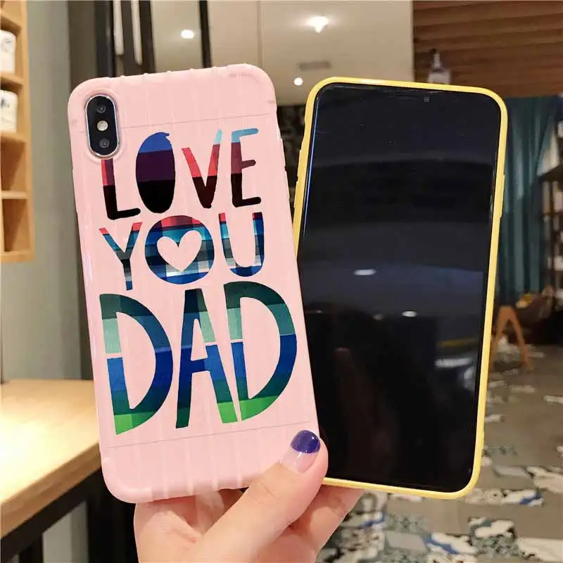 Семейный чемодан на колесиках с надписью Daddy I'm A Dad текстурный чехол для