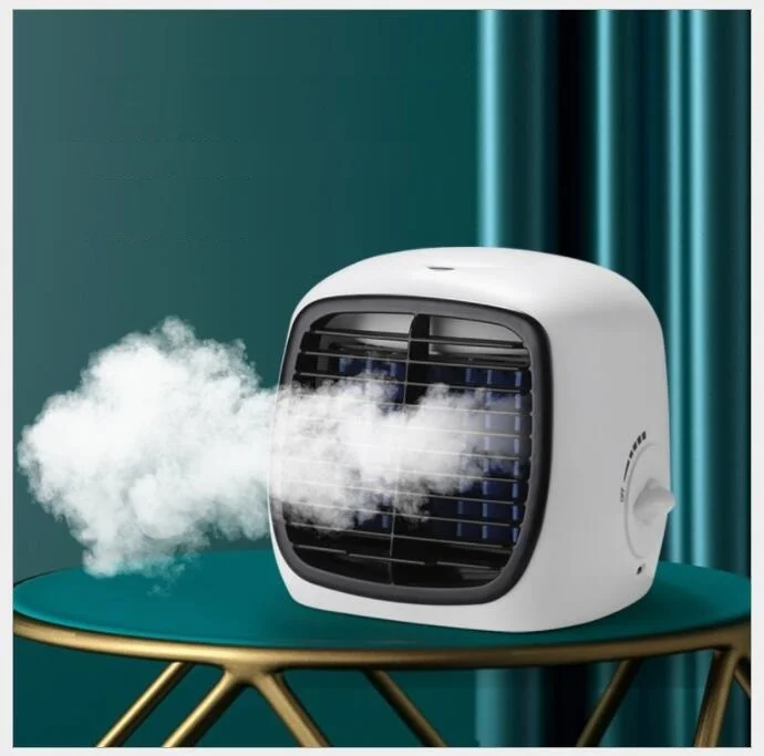 

Portable Air Cooler Fan Mini USB Air Conditioner Light Desktop Air Cooling Fan Humidifier Purifier For Office Bedroom