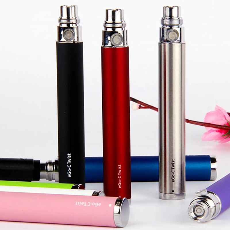 

5Pcs/lot ego-C twist electronic cigarette ego twist variable voltage battery for evod MT3 t2 ego CE4 ce5 H2 Atomizers Kit