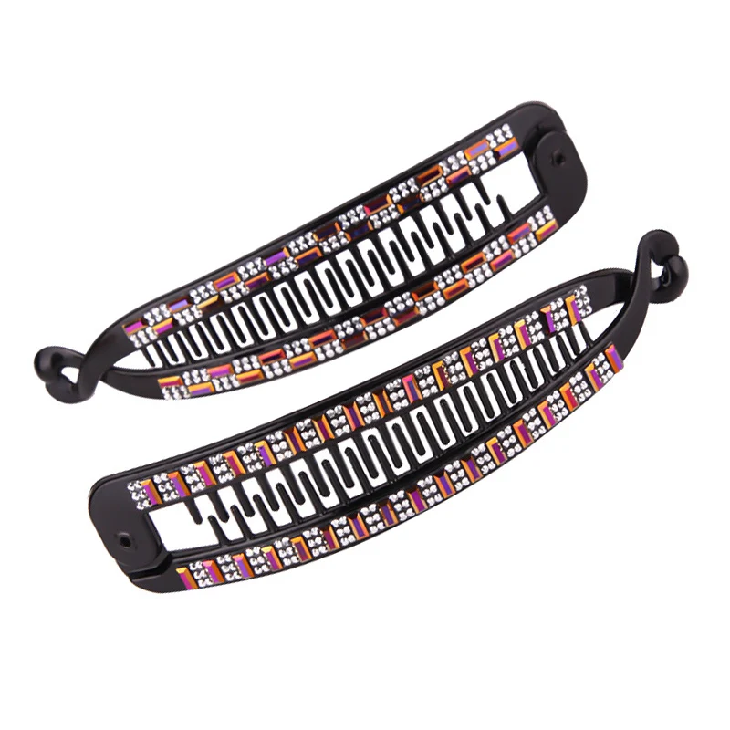 Женские заколки в форме рыбы аксессуары для волос стразы банан черные зажим