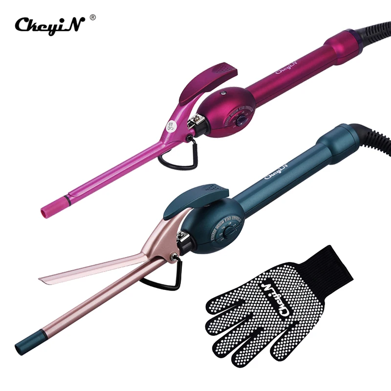 

Щипцы для завивки волос CkeyiN, профессиональные керамические щипцы для завивки волос, Плойка для волнистых Кудрей, электрические щипцы 9 мм, и...