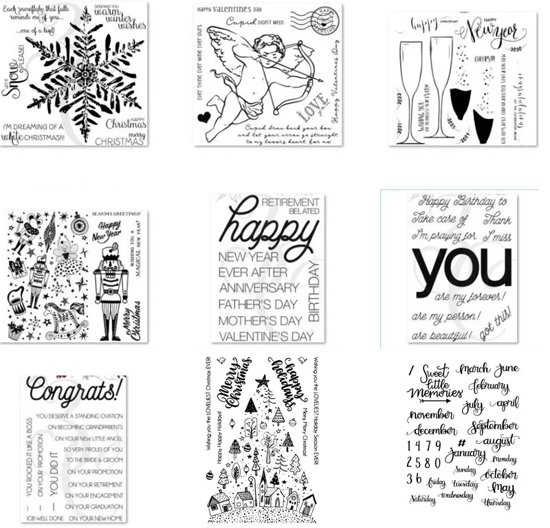 Рождественская елка с новым годом прозрачный штамп для сделай сам