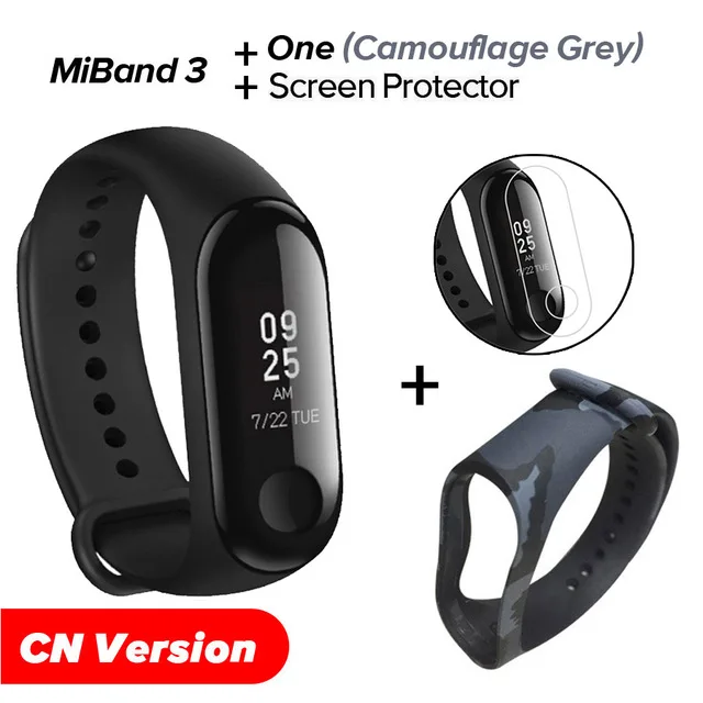 CN Camou Grey N Film Xiao mi Band 3 mi band 3 фитнес-трекер пульсометр 0,78 ''OLED дисплей Bluetooth 4,2 для Android IOS - Цвет: CN Camou Grey N Film
