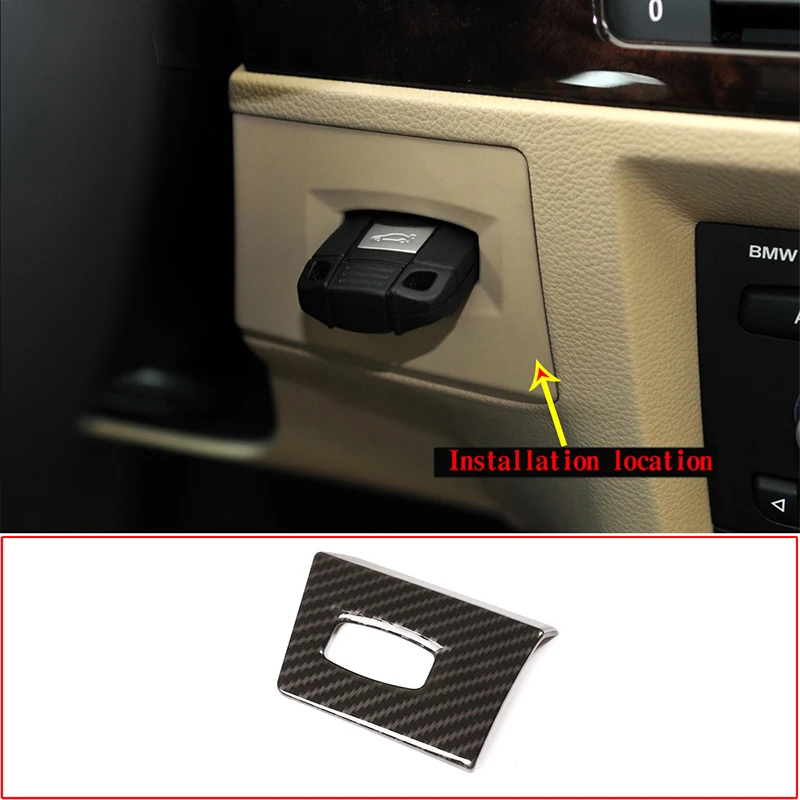 

For BMW 3 Series E90 2005-2012 ABS Carbon fiber Car Interior Ignition Switch Decorative Cover Stickers Car Accessories