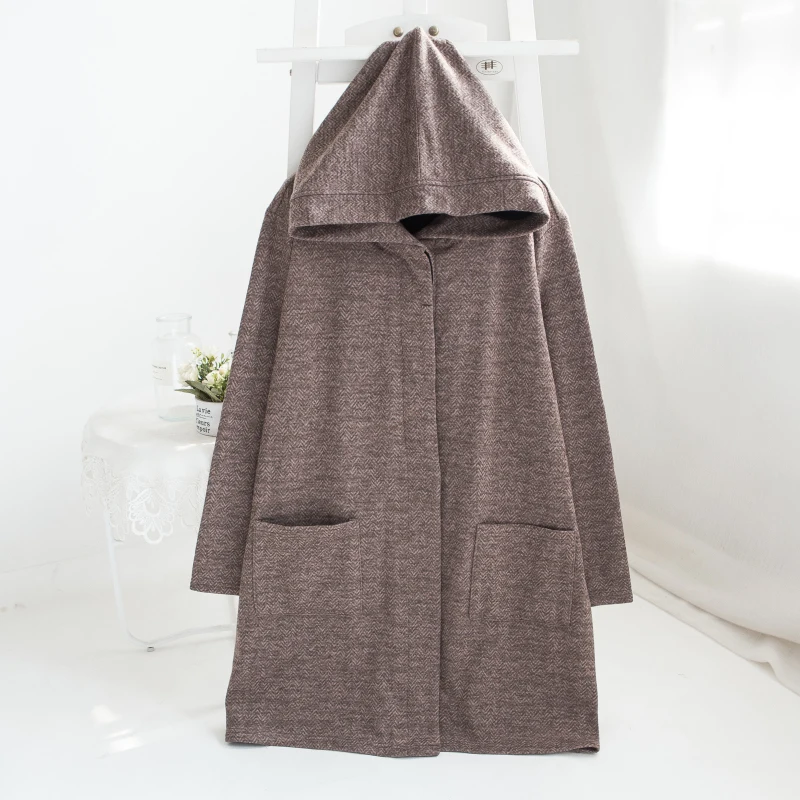 Женская ночная рубашка длинный халат с шапкой внутри флисовый Халат | одежда