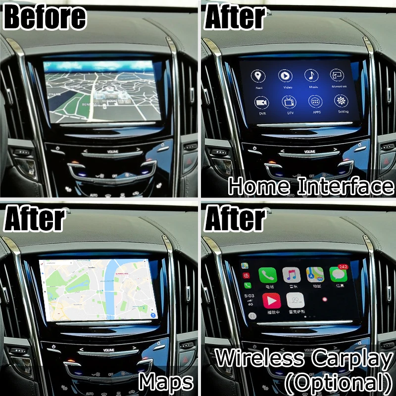 Интерфейс Android / carplay для Cadillac ATS XTS CTS XT5 2014 видеоинтерфейс GPS навигации система mylink