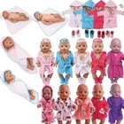 Кукла банное полотенце пижамы ночные рубашки подходят 18 дюймов американский и 43 см ребенок новорожденный Кукла Reborn наше поколение Рождество девочка игрушка DIY