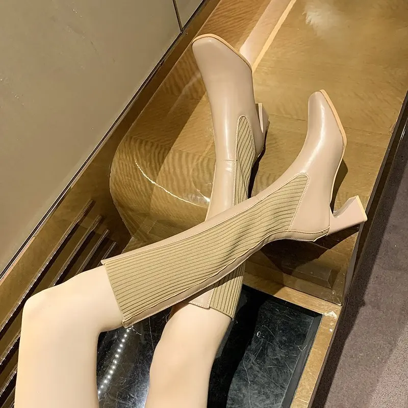 2022 Fashion New Knight Boots Autumn and Winter Comfortable All-match High Boots Single Boots Long Boots Women Women's Shoes