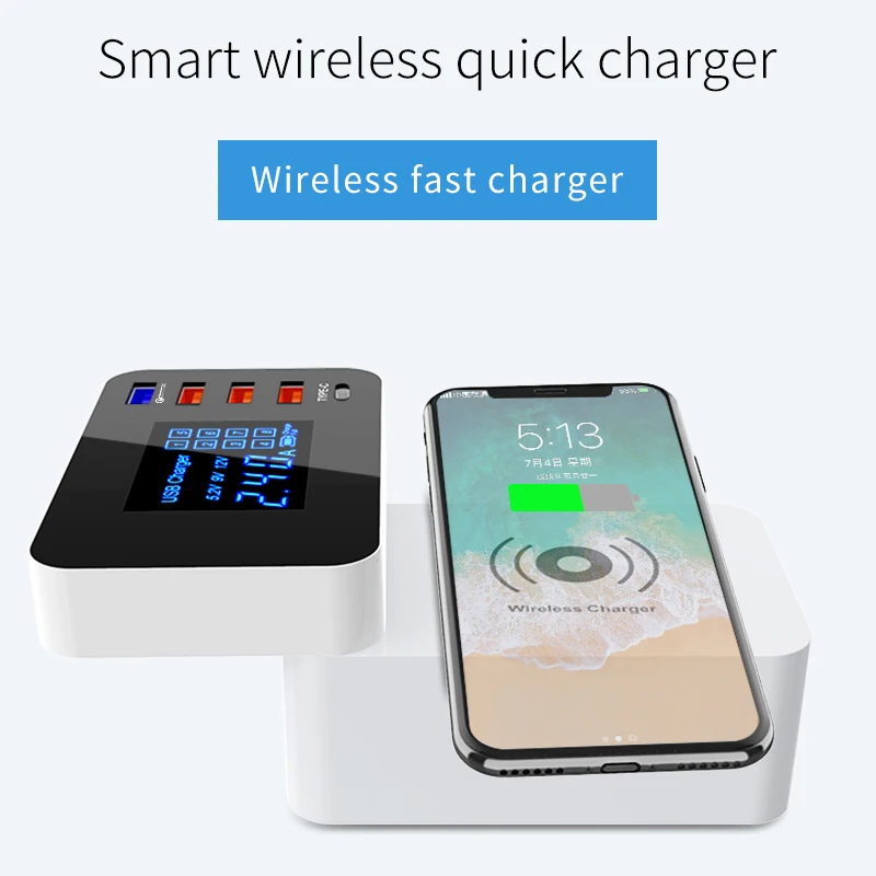 QI Беспроводное зарядное устройство Quick Charge 3 0 Smart usb type C зарядная станция