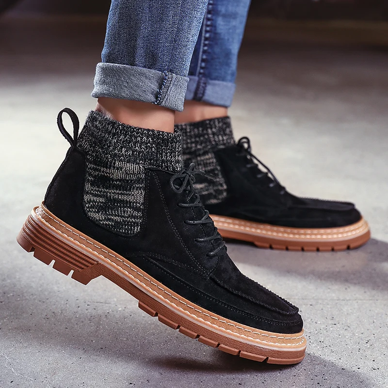 2019 Осенняя мужская обувь на зиму женские ботильоны повседневные ботинки из