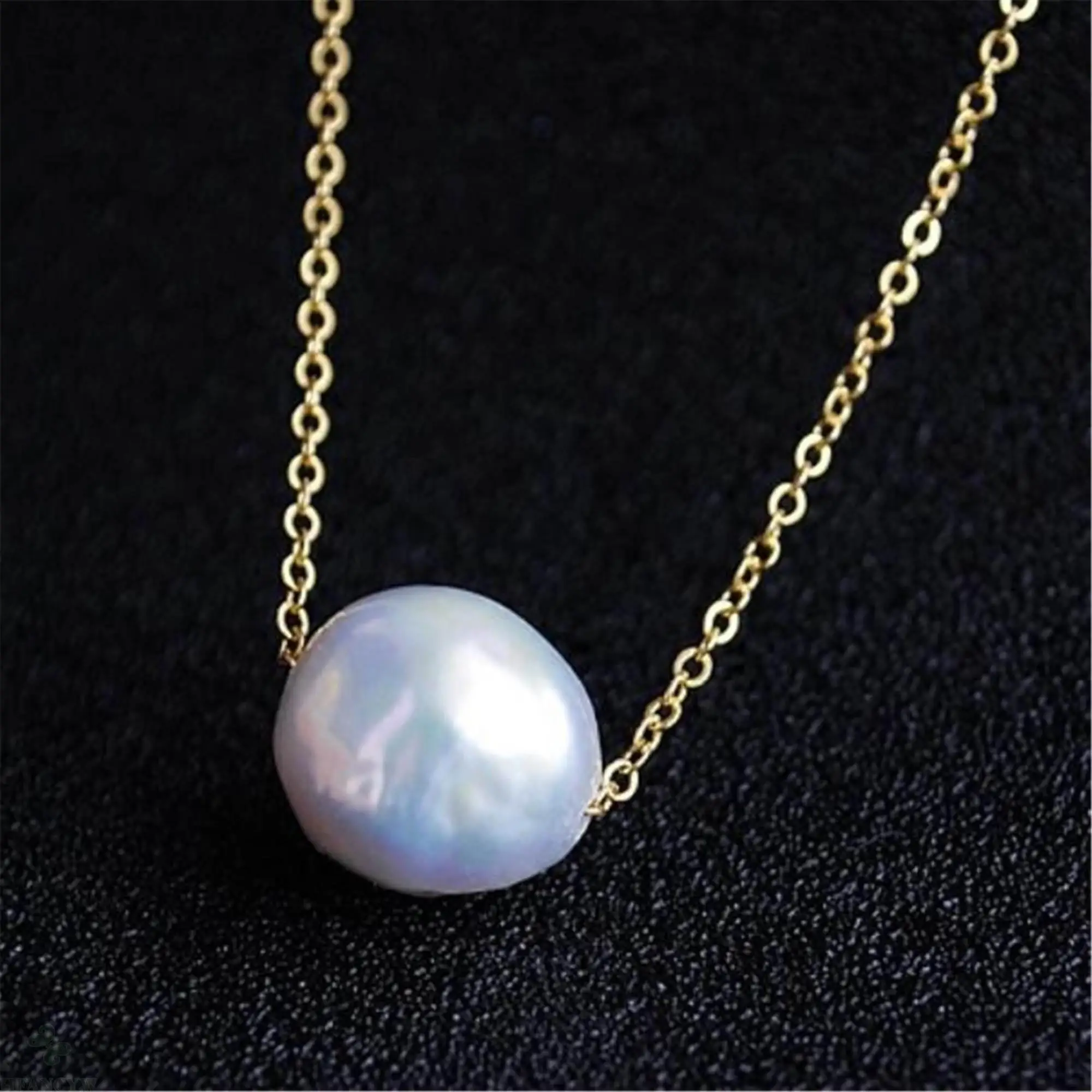 1 шт. белая жемчужная подвеска в стиле барокко 18 дюймов золотое ожерелье