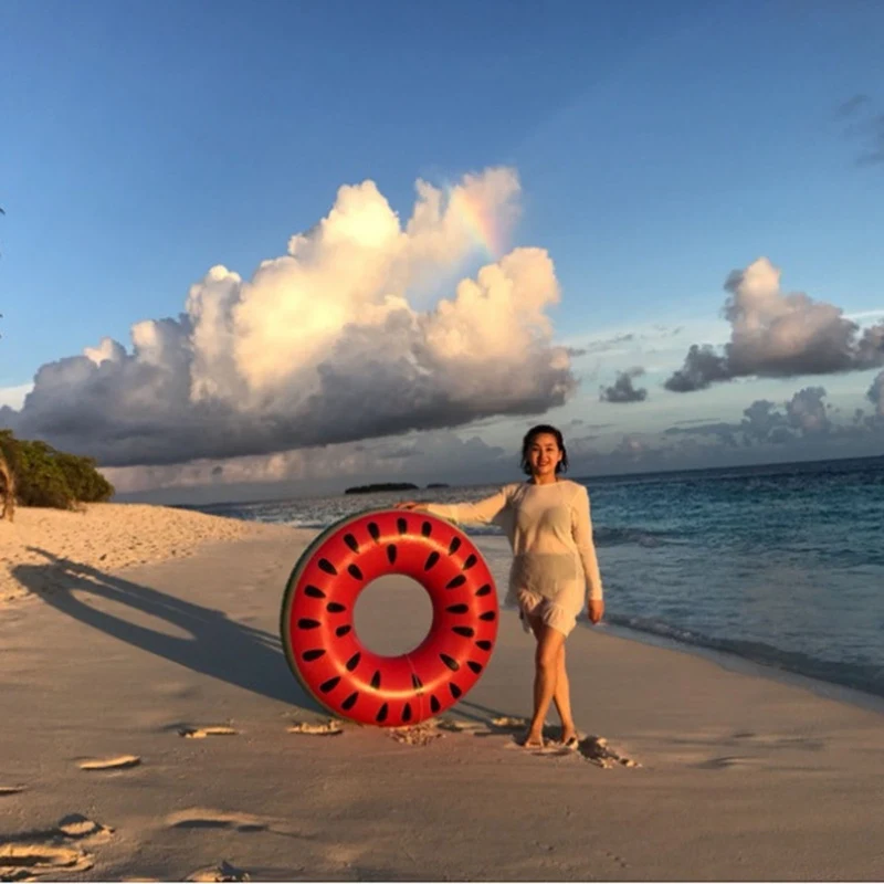 

120PVC Children's Pool Inflatable Watermelon Swimming Ring Summer Beach Fruit Series Swimming Ring Donut