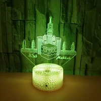 mecca mosque makka usb 3d led night light acrylic lamp decoration rgb kids baby gift famous buildings table lamp bedside