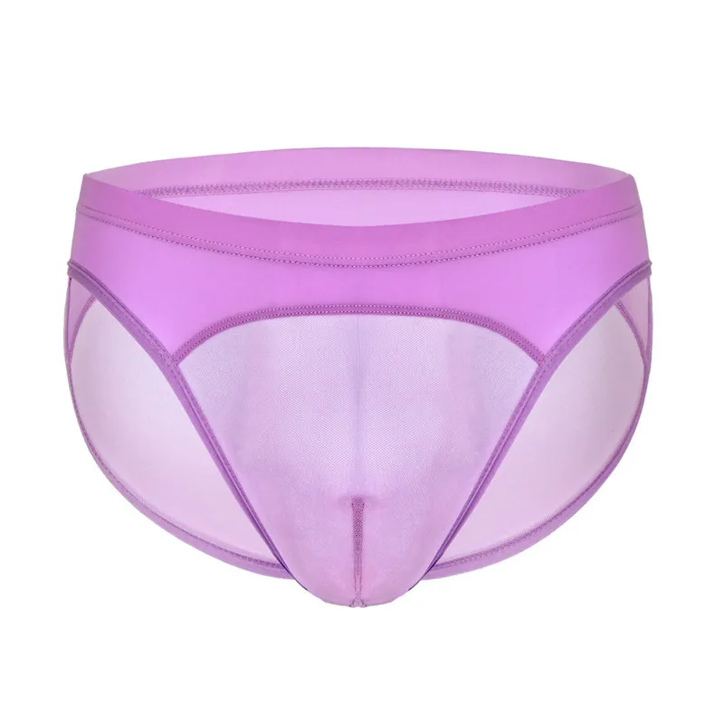 6PCS Men's Low Rise Underwear Briefs Sexy Breathable Mesh See Through Lingerie Underpants Male Clothes New U Convex Panties