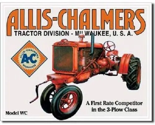 

Allis Chalmers Tractor Farm Equipment Model WC Retro Vintage Look Wall Art Decor Metal Tin Sign 8x12in