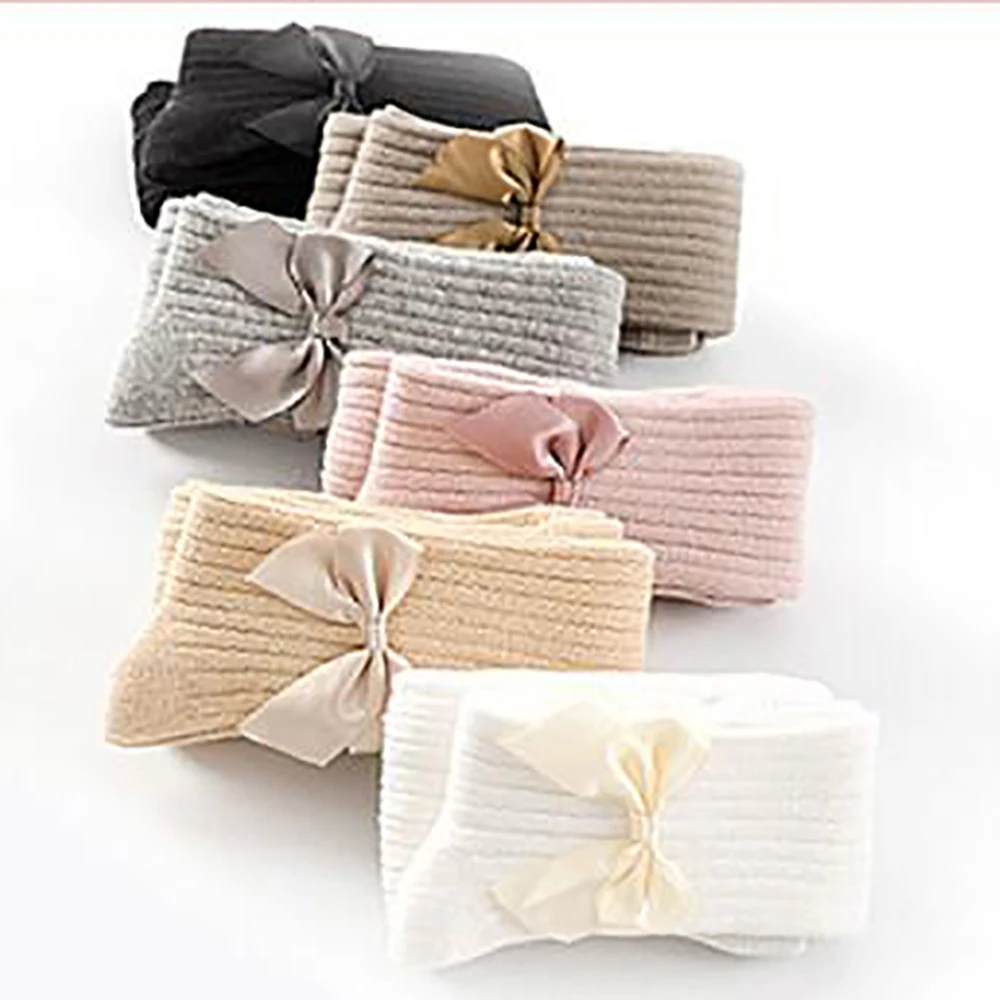 2019 г. Колготки для малышей на осень и зиму детские чулки в рубчик девочек