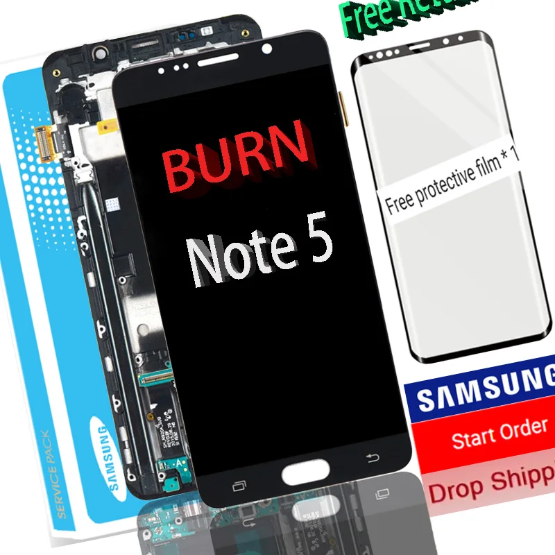 В наличии 5 7 ''ЖК дисплей с рамкой для SAMSUNG Galaxy Note N9200 N920T N920A N920I N920G сенсорный
