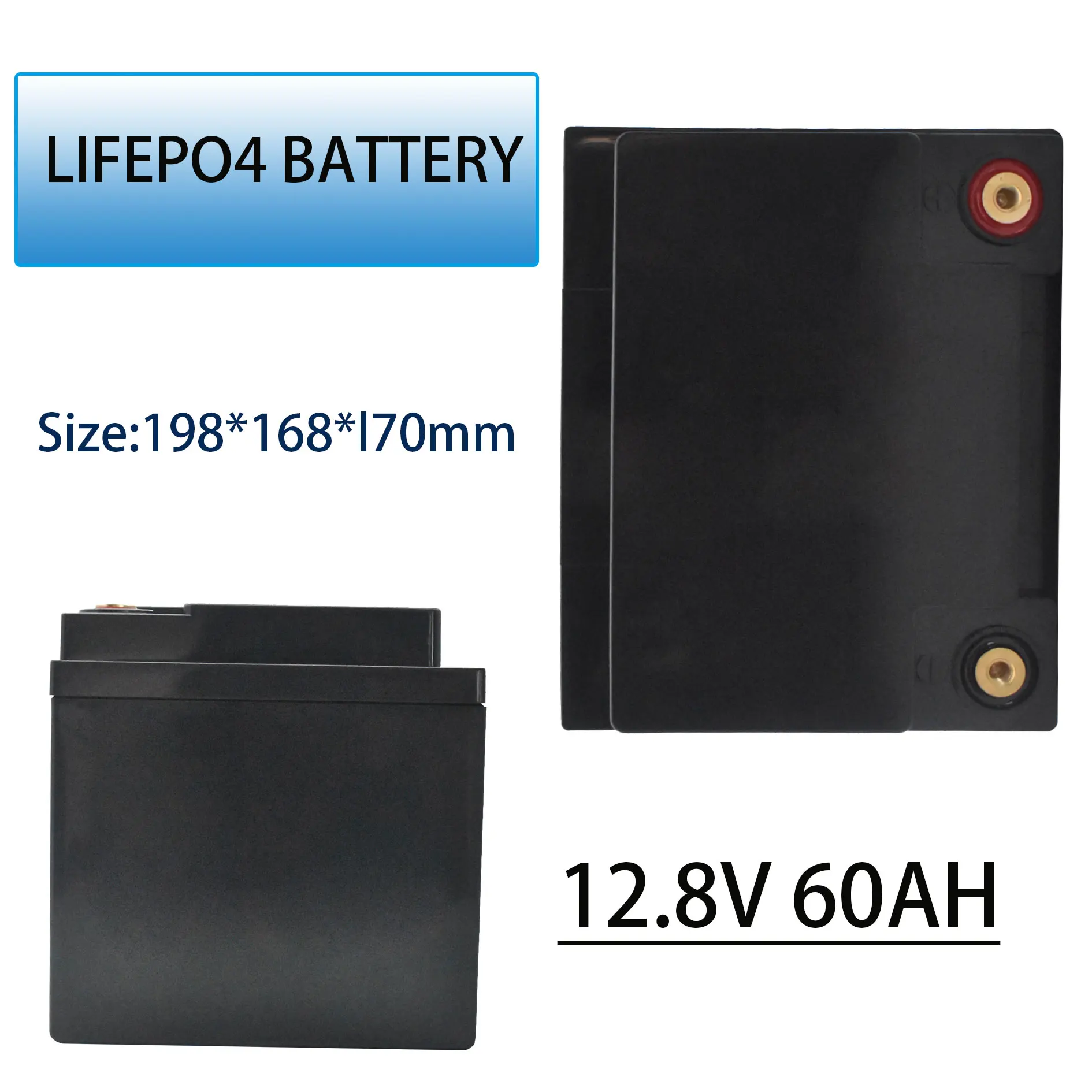 

12V 60Ah Deep Cycle LiFePO4 Rechargeable Battery Pack 12.8V 60Ah Life Cycles 4000 with Built-in BMS Protection