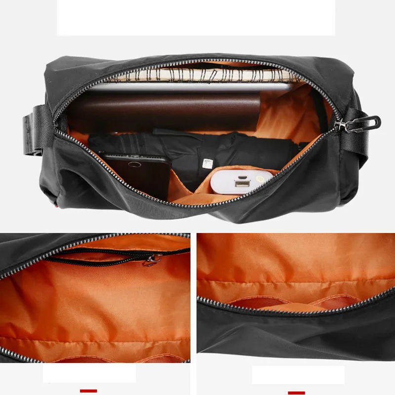 

Men's Shoulder Messenger Bag Large Capacity Leisure Backpack Sports Fitness Storage Bag 2021 New Trend Solid Color Simple