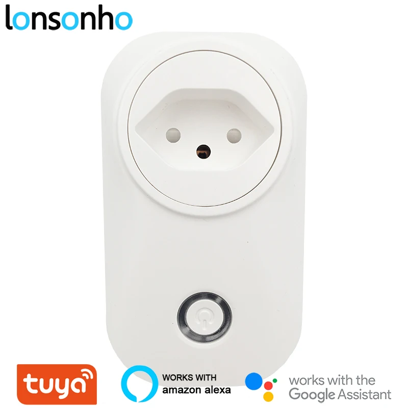 Lonsonho Tuya Wi Fi умная розетка тип J швейцарская вилка 16 а монитор яркости Google Home
