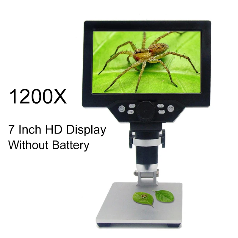 

1200X Digital Microscope Electronic Microscope 7Inch LCD 12MP Solder Phone Repair Magnifier Continuous Amplification Magnifier