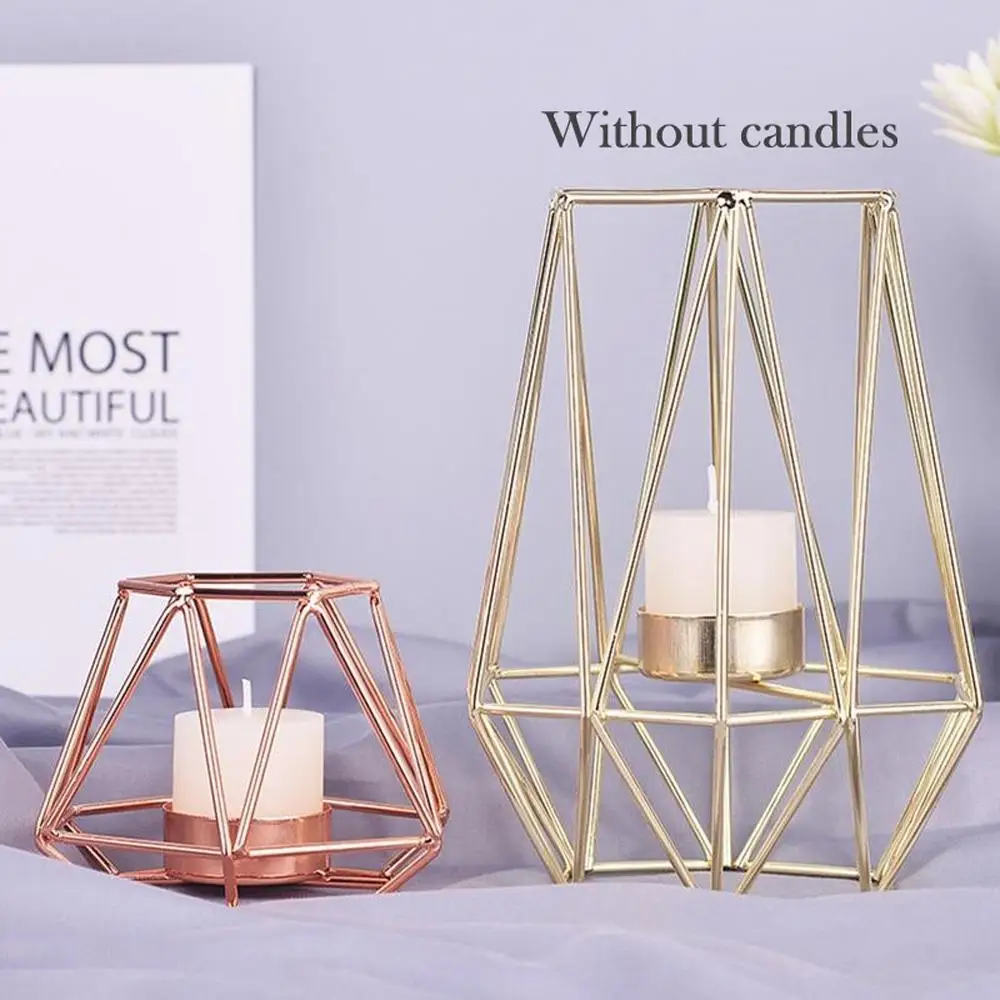 

Nordic Style Wrought Iron Geometric Candle Holders Home Decoration Metal Crafts candlestick candelabros de velas Holder mesa