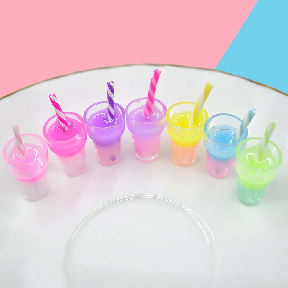 4pcs Resin Cocktail Cup Charms 3D Fruit Tea Pendants for DIY Earring Necklace Keychain Jewelry Making Accessories | Дом и сад