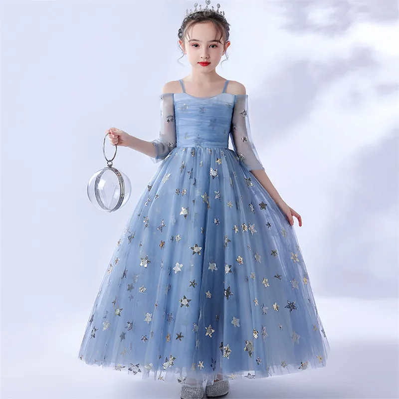 2022 роскошное изысканное дизайнерское детское платье принцессы с блестками для