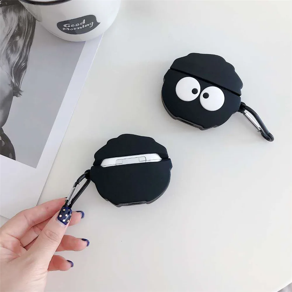 

Ins Briquettes Case for Airpods 12 Hot Hayao Miyazaki Cartoon Cover for Air Pods Pro Cute Earphone Hanging Buckle Soft Bag