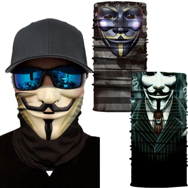 V for Vendetta для мотоцикла велосипедные шейный платок маска бандана повязка Косплэй
