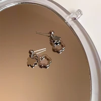 s925 needle modern jewelry flower earrings pretty design silvery plating hot selling metal drop earrings for celebration gifts