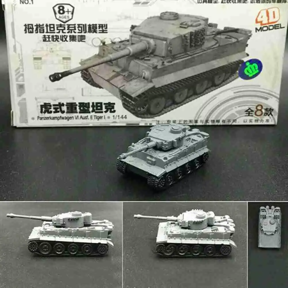 

1PC Random color 1/144 Scale 4D Assembling Tank Model Plastic Toy Field Tank Battler Military Tiger T34/85 Boys For Childre E2O0