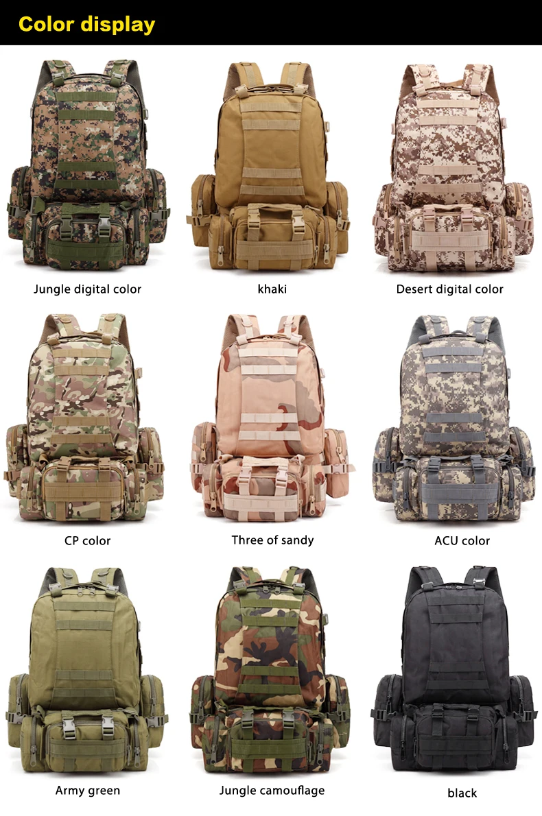 Оксфорд 55L тактический рюкзак камуфляж военный армейский сумка стрельба из лука