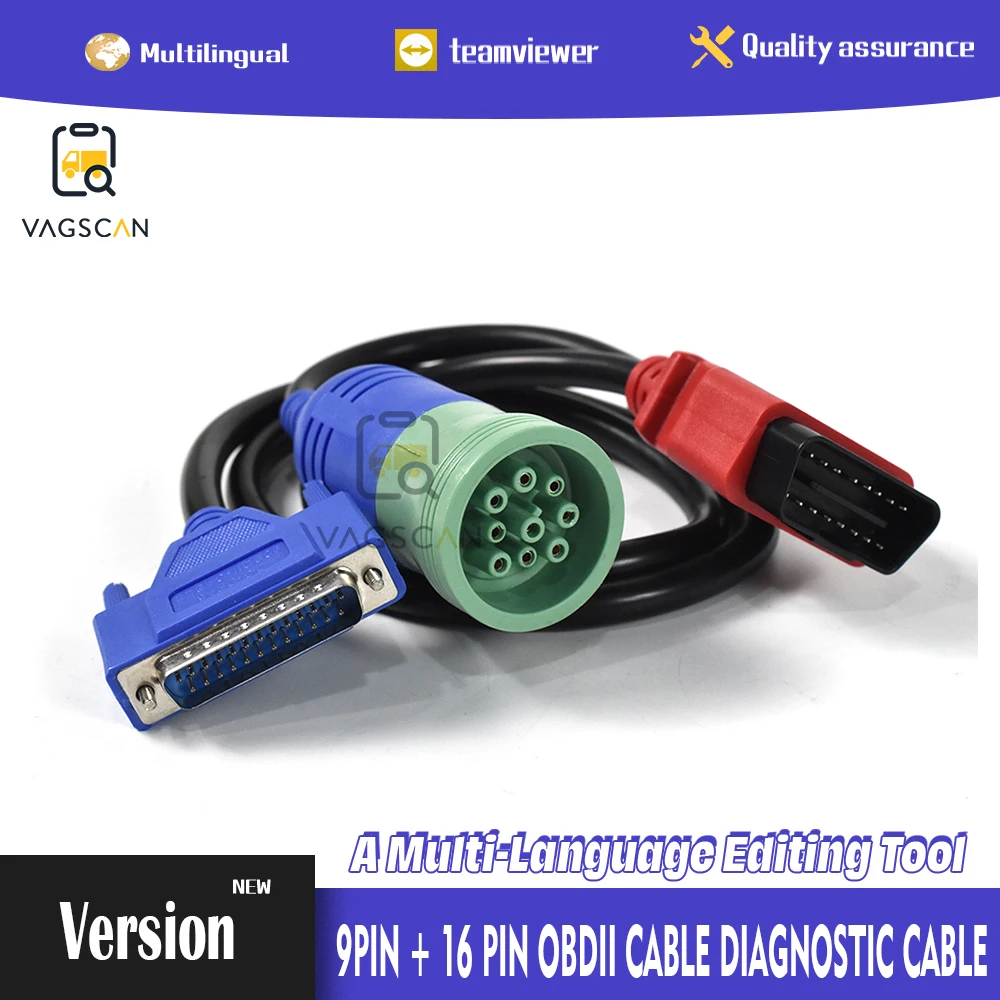 

Диагностический кабель 9Pin + OBDII 5 OBD II для адаптера DPA5 портокол