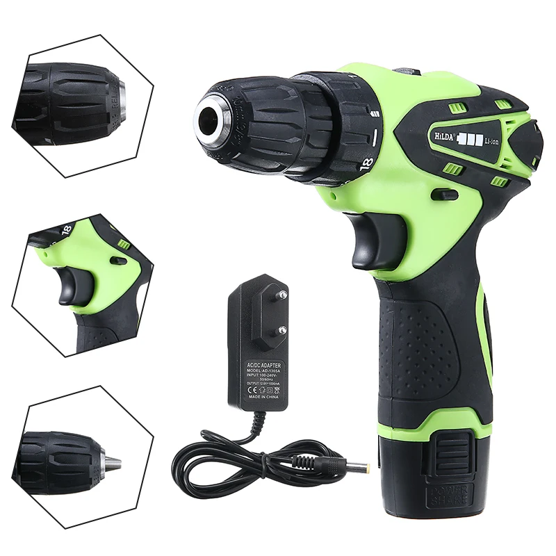 Двухскоростная аккумуляторная электрическая отвертка мини-дрель с литиевым