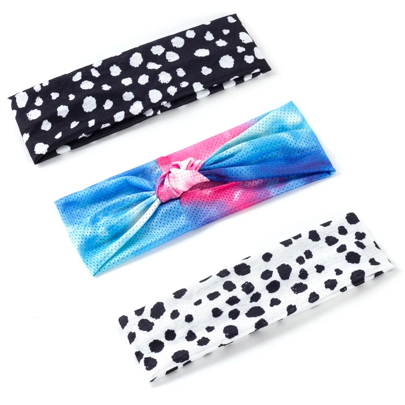 

Geebro Female Flat Dot Headband Elastic Knotted Cross Hairband Girls Summer New Sports Casual Hair Accessories Bohemia Headwear