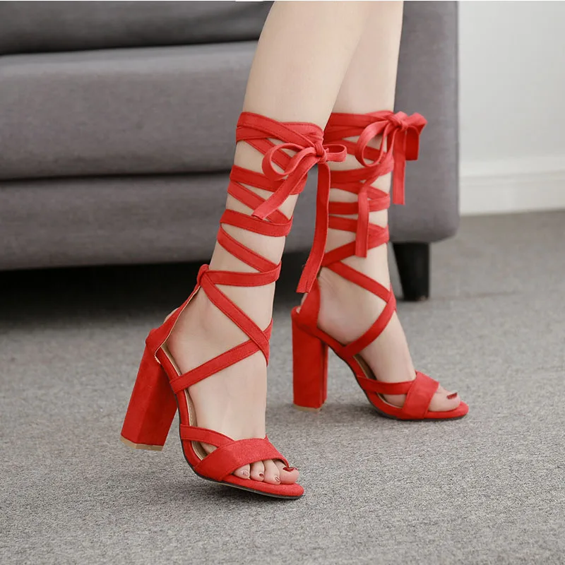 

2020 Sexy Women Sandals T-Strap High heels Pointed Fish Mouth Fashion New Lace-up Roman Sandals Ladies banquet party sandals