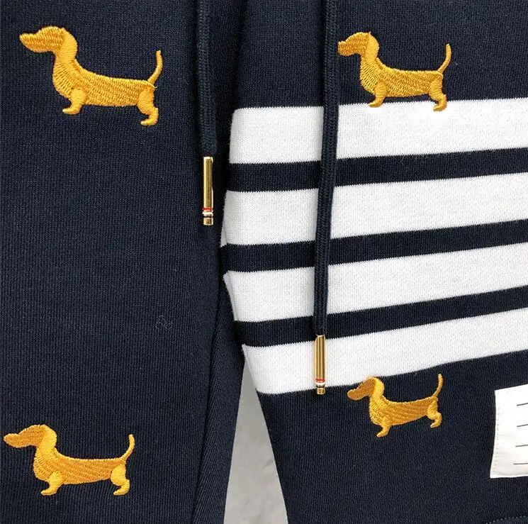 

2021 Fashion TB THOM Brand Men Summer Cotton Casual Sports Trousers Puppy Embroidery Mens Jogger Track Shorts