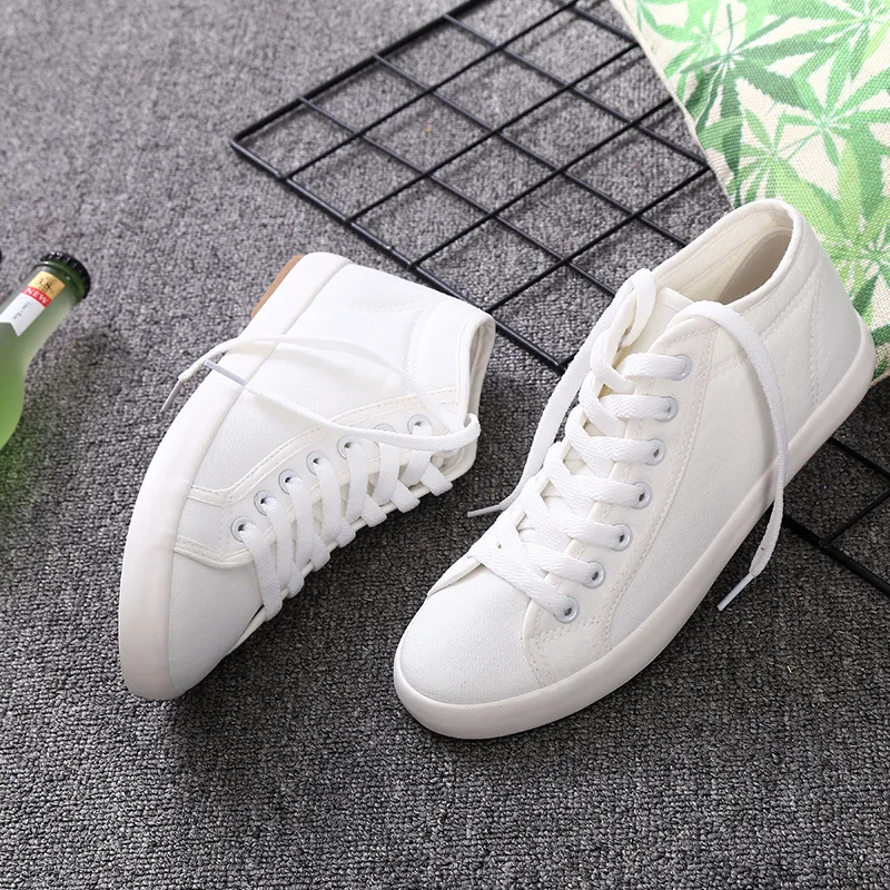 

Fashion Women White High Top Canvas Sneakers Desiner Shoe Trainers Woman Running Sport Shoes Comfortable Sneaker Tenis Feminino