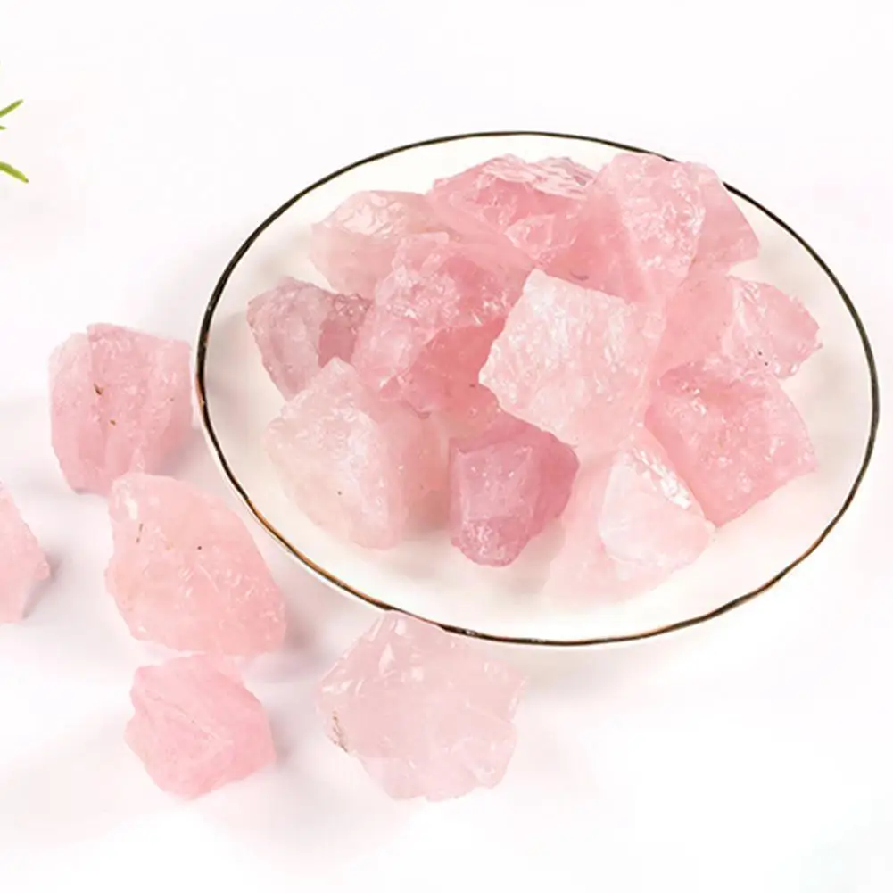 

Natural Pink Rough Stone Crystal Cluster Quartz Healing Ornament Specimen Home Ore Decoration Fengshui Mineral P1T7